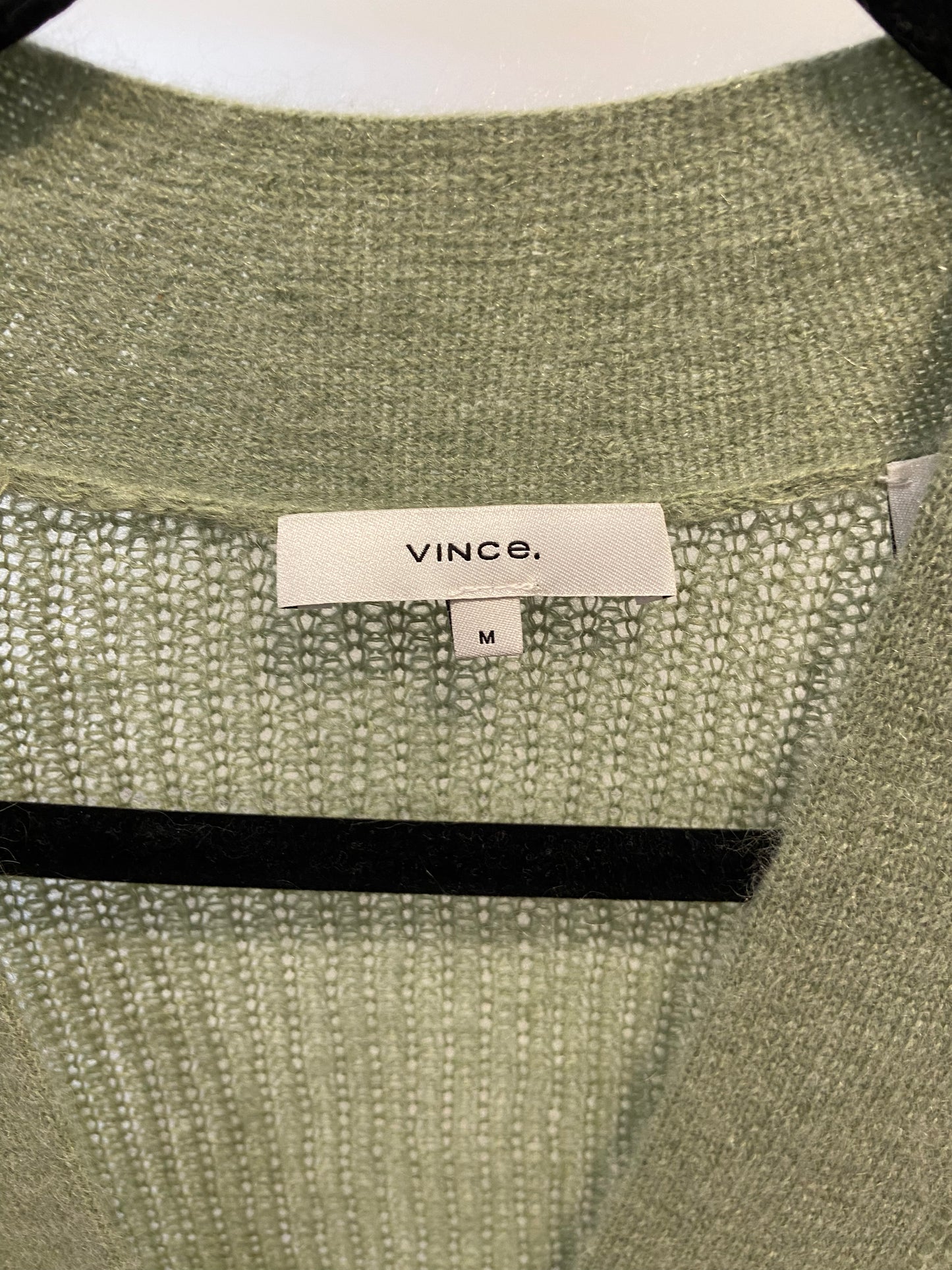 Vince Open Stitch Cardigan in Jade size M