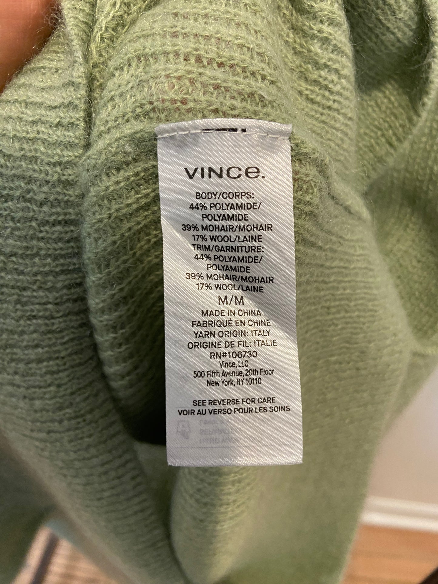 Vince Open Stitch Cardigan in Jade size M
