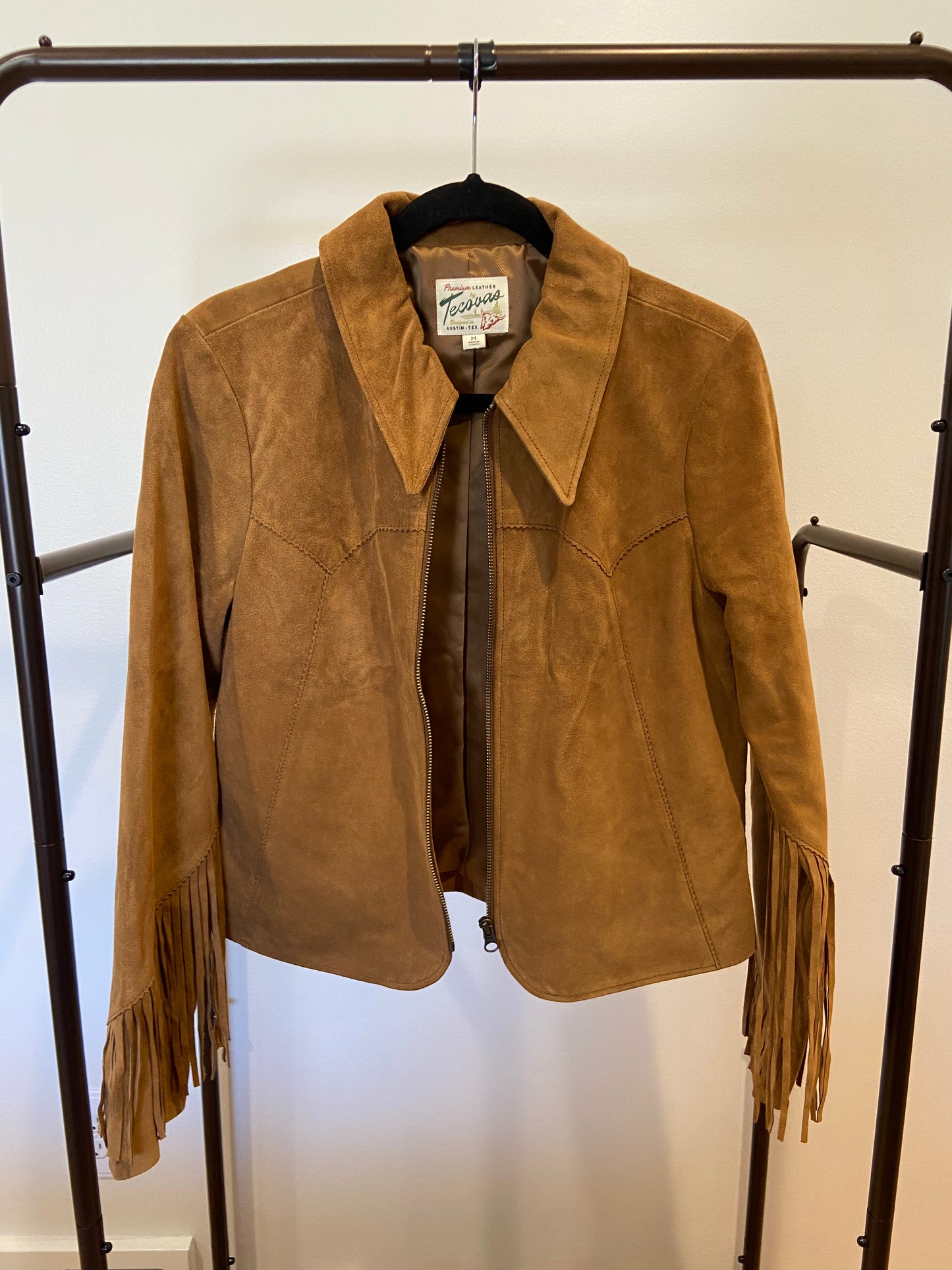 Tecovas Cider Suede Western Fringe Jacket size M