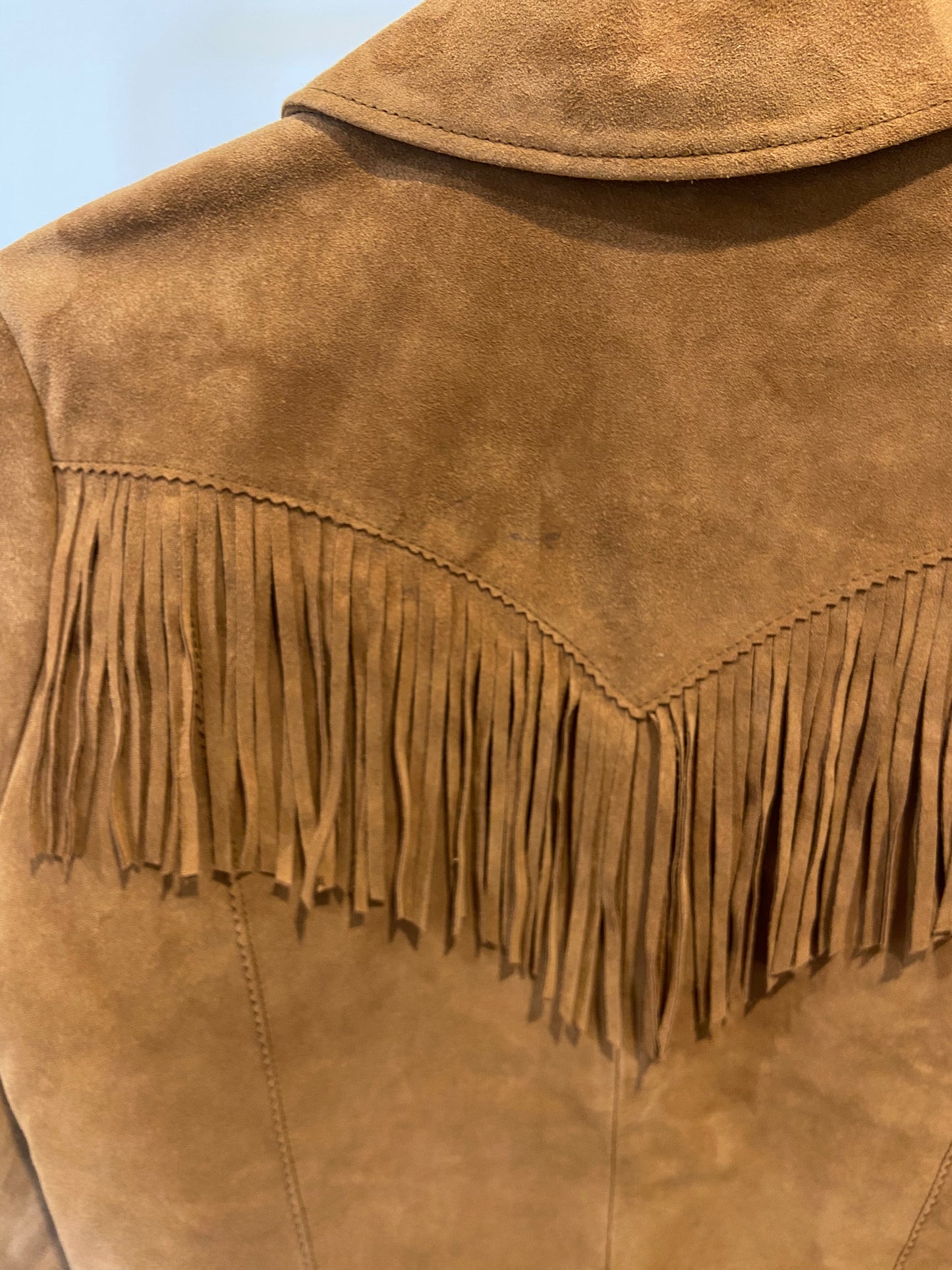 Tecovas Cider Suede Western Fringe Jacket size M