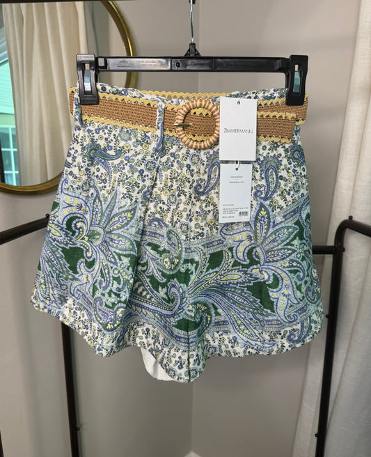 ZIMMERMANN Ottis Pintuck Shorts size 0P (2P)