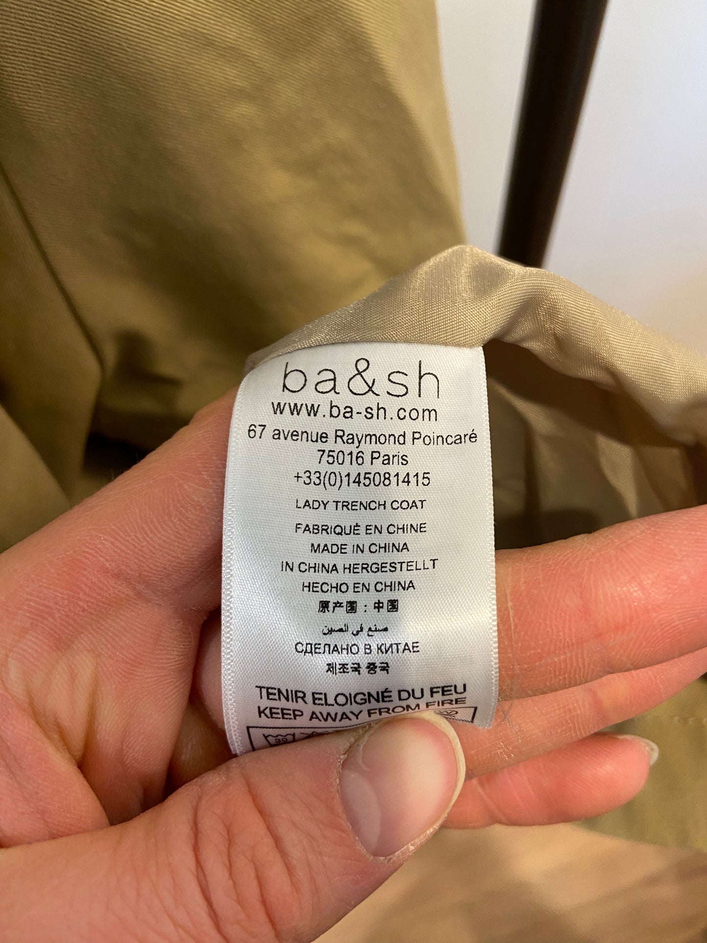 Ba&sh Ted Trenchcoat Jacket size 1 - small