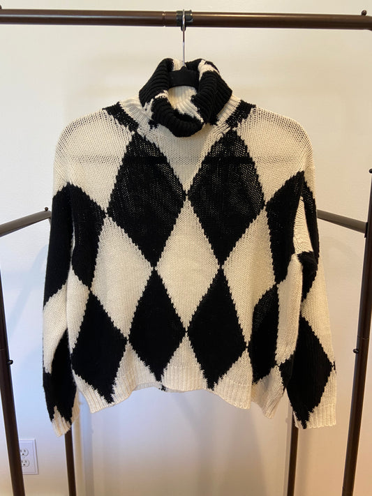 Valentino Roll-Neck Diamond Wool And Cashmere Sweater size XXS