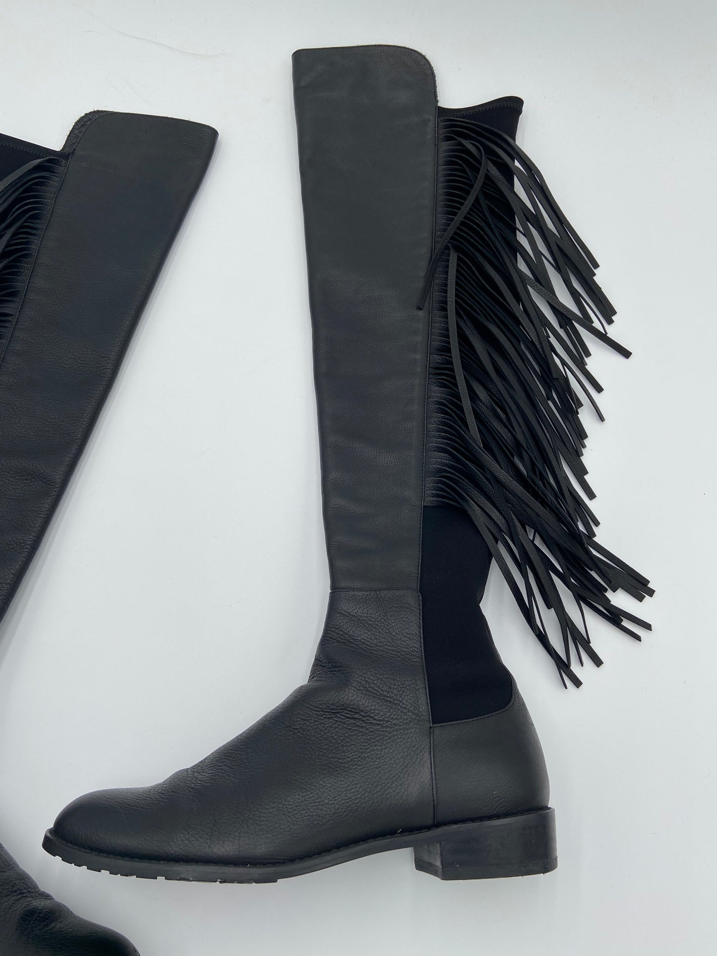 Stuart Weitzman 5050 Fringe Nappa Leather Boots size 7