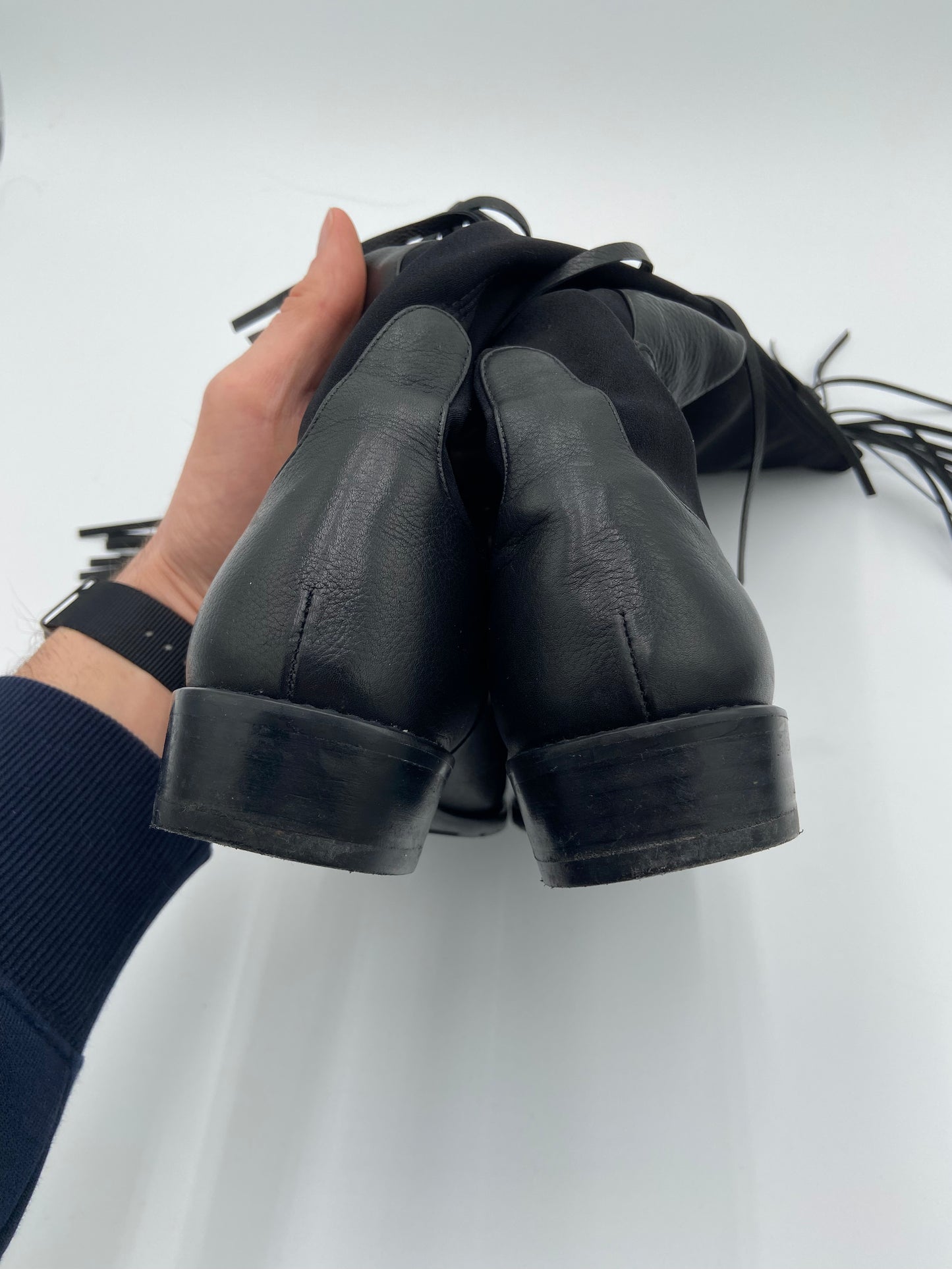 Stuart Weitzman 5050 Fringe Nappa Leather Boots size 7