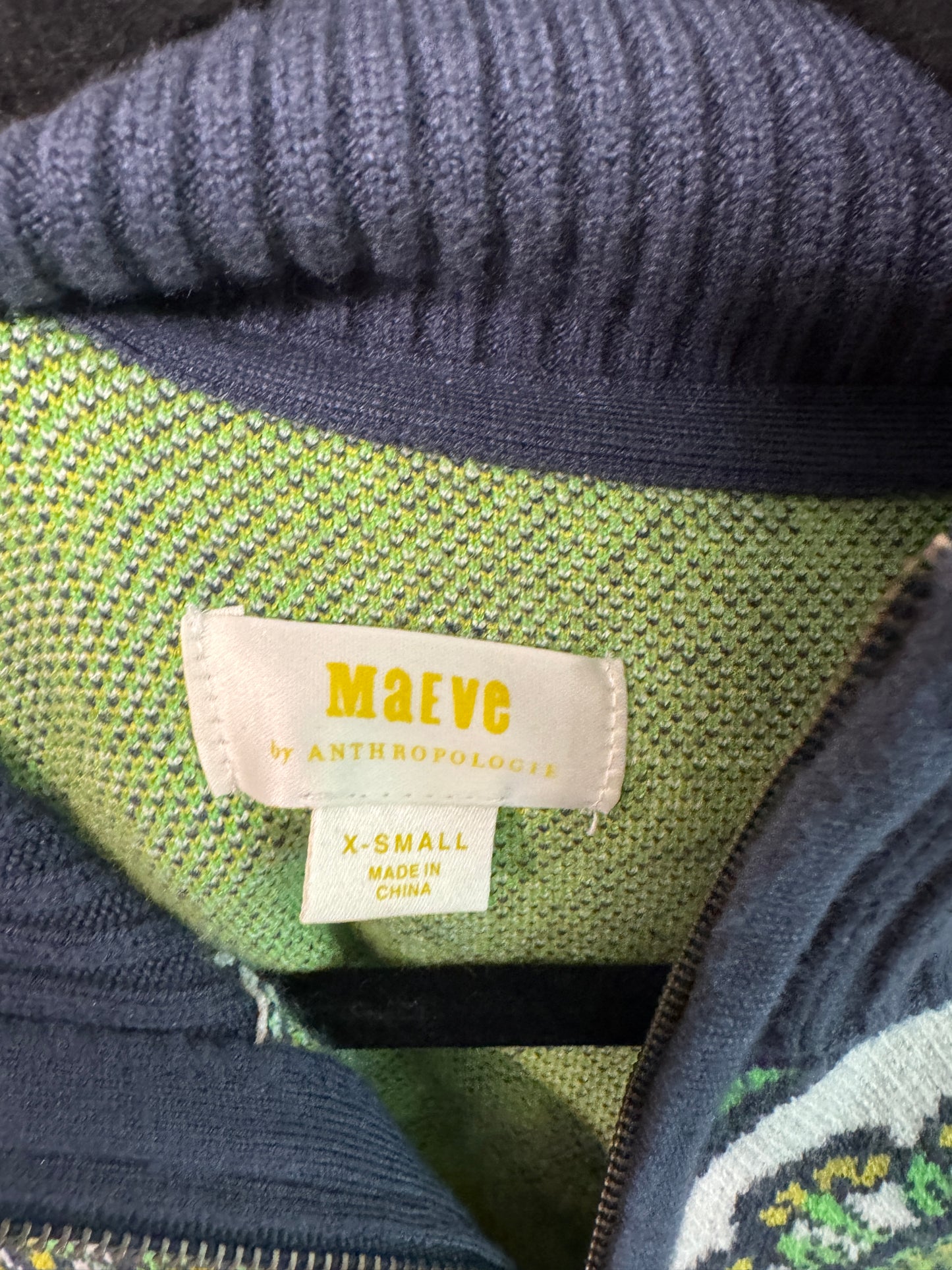 Maeve The Montana Mock-Neck Half-Zip Sweater size XS