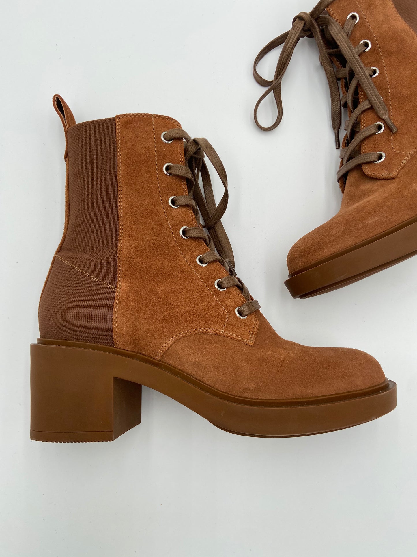 Gianvito Rossi Foster Combat Suede Boots size 36.5