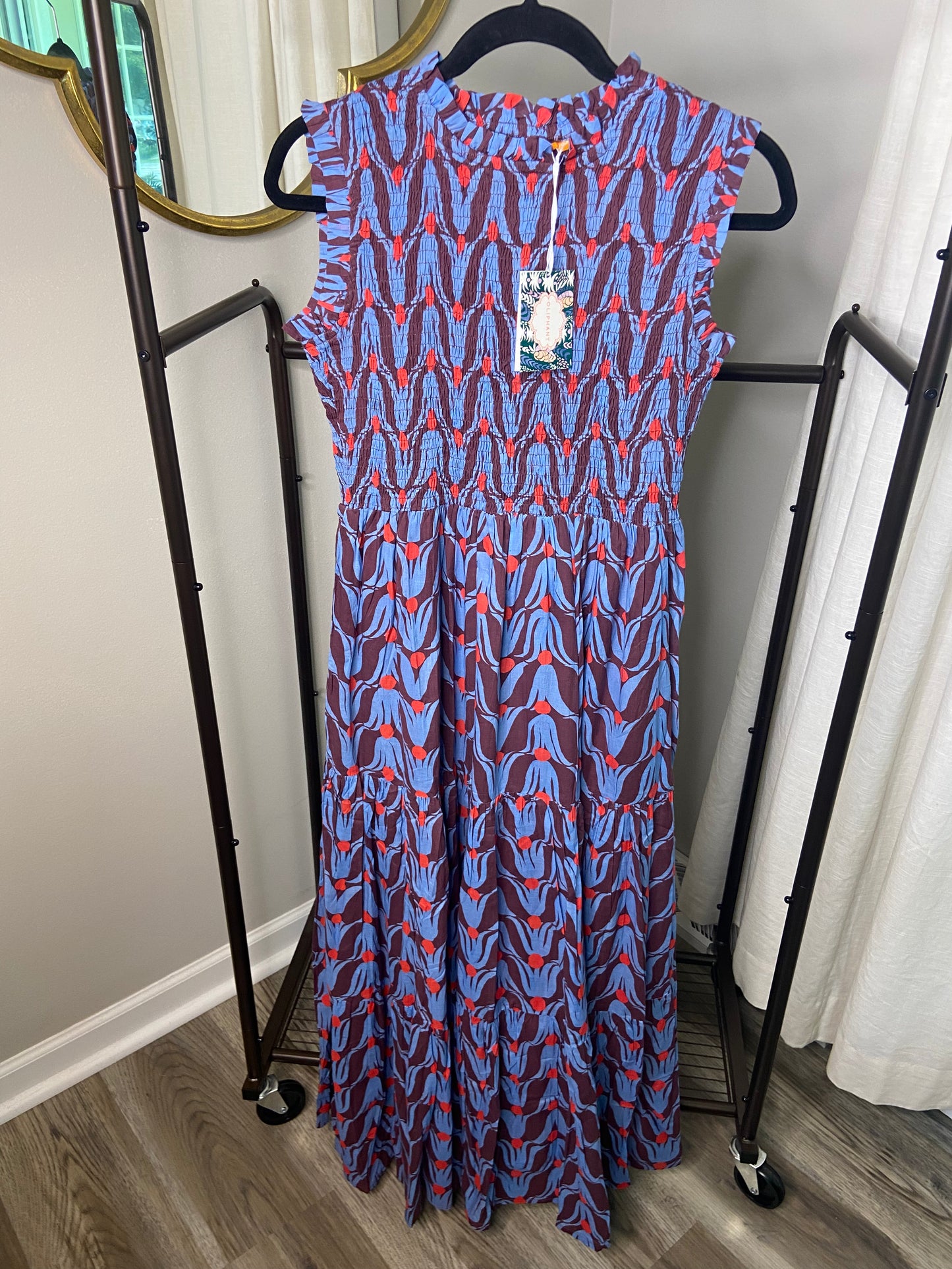 Oliphant Smocked Maxi Dress size XS