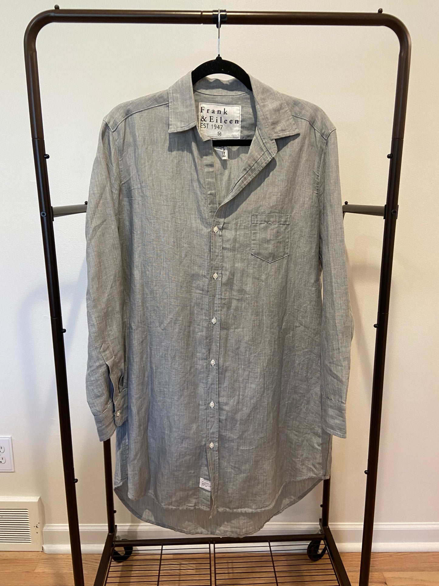 Frank and Eileen Cotton Gray Shirt Dress size M