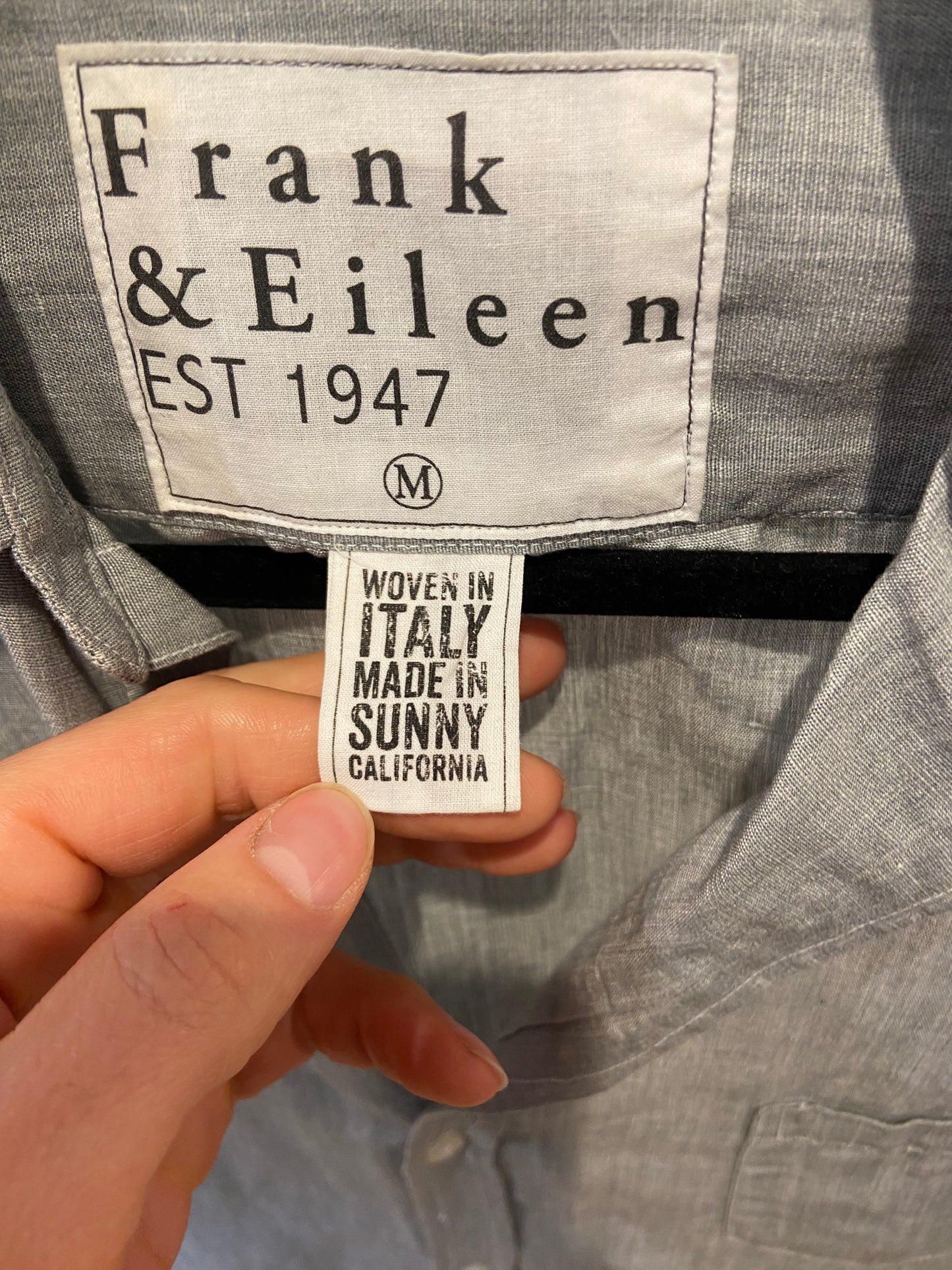 Frank and Eileen Cotton Gray Shirt Dress size M