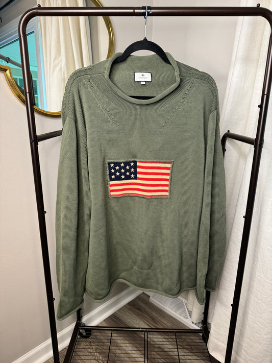 Tuckernuck Americana Roll Hem Flag Sweater size XXXL