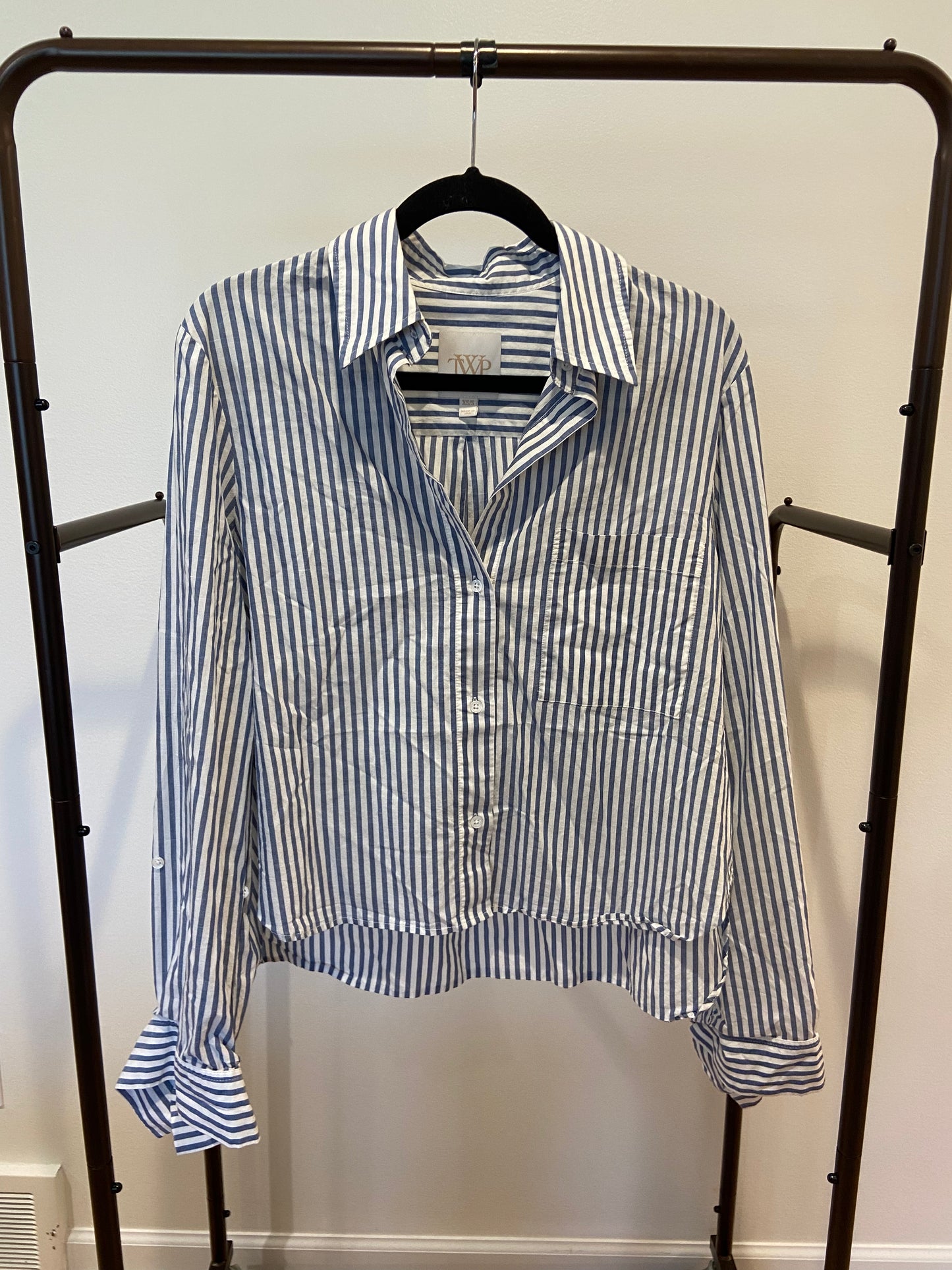 TWP Dude Striped Button-Front Cotton Shirt size XS/S