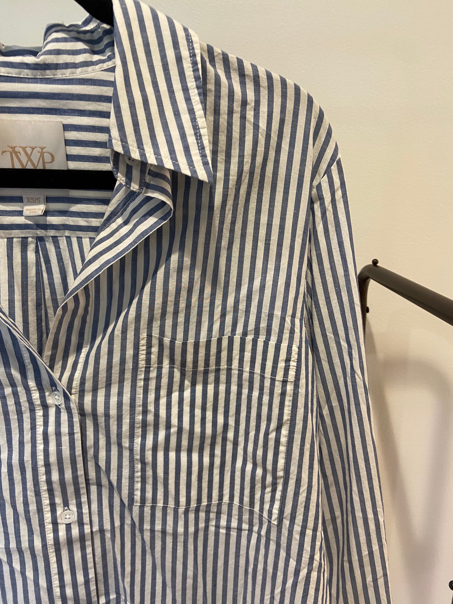 TWP Dude Striped Button-Front Cotton Shirt size XS/S