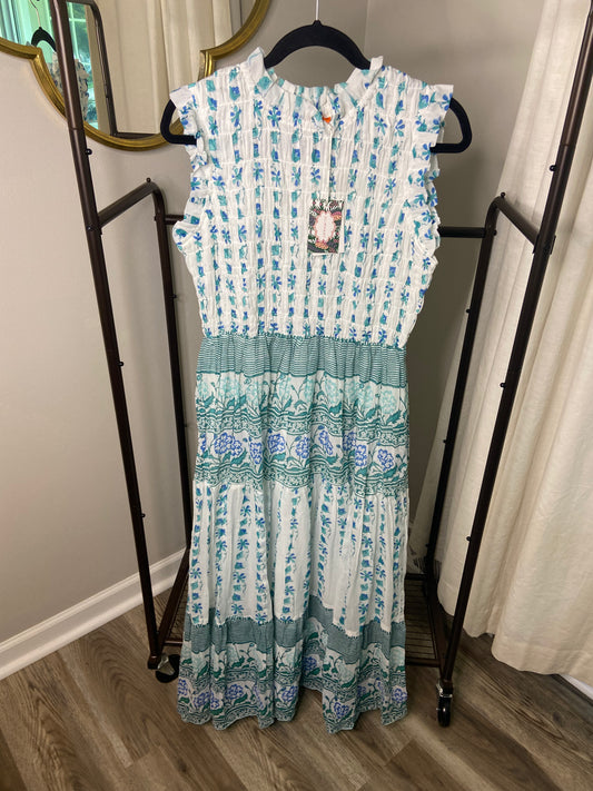 Oliphant Smocked Maxi Dress size L