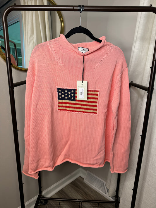 Tuckernuck Americana Roll Hem Flag Sweater size L