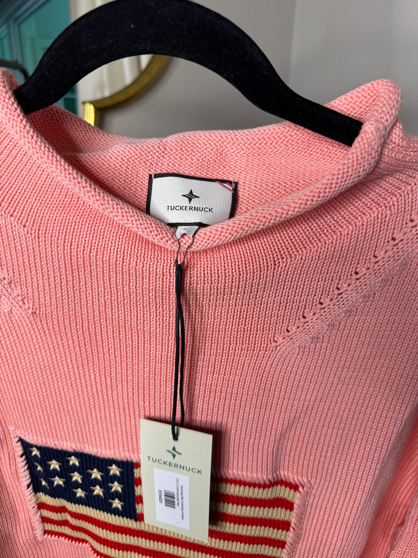 Tuckernuck Americana Roll Hem Flag Sweater size L