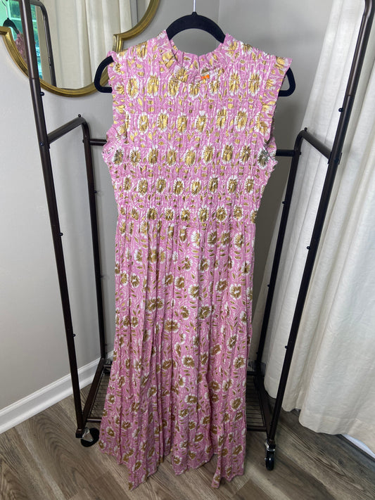 Oliphant Smocked Maxi Dress size L