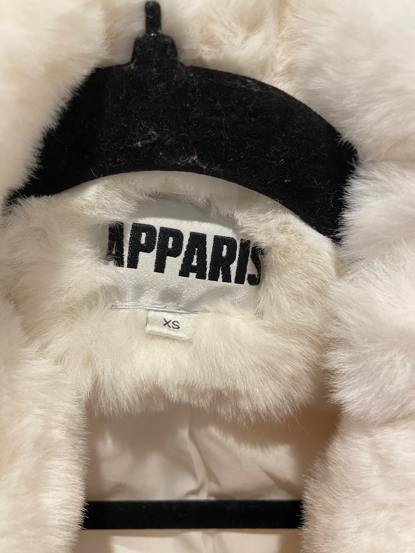 Apparis Sasha Faux Fur Jacket in Ivory size XS