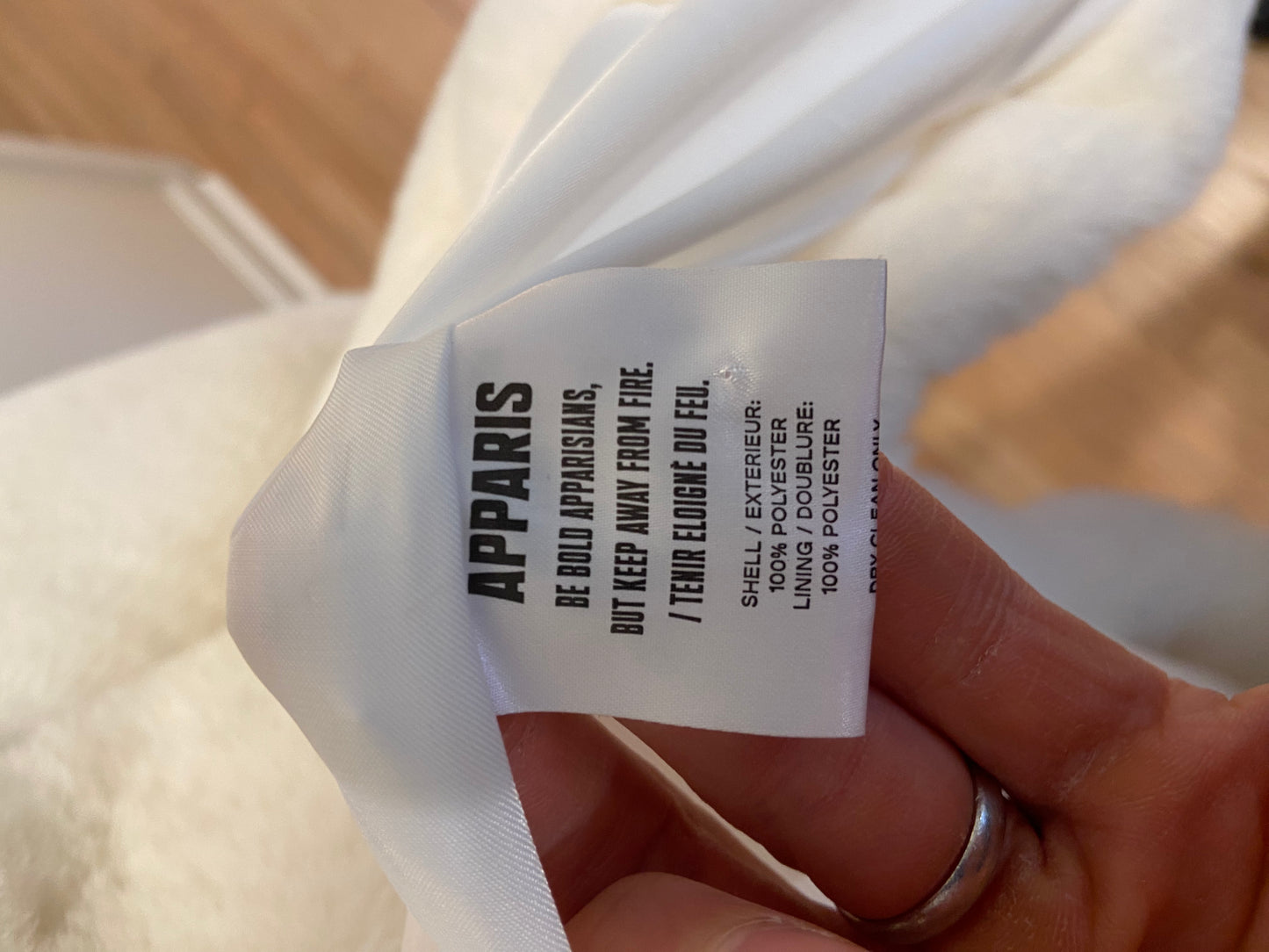 Apparis Sasha Faux Fur Jacket in Ivory size XS