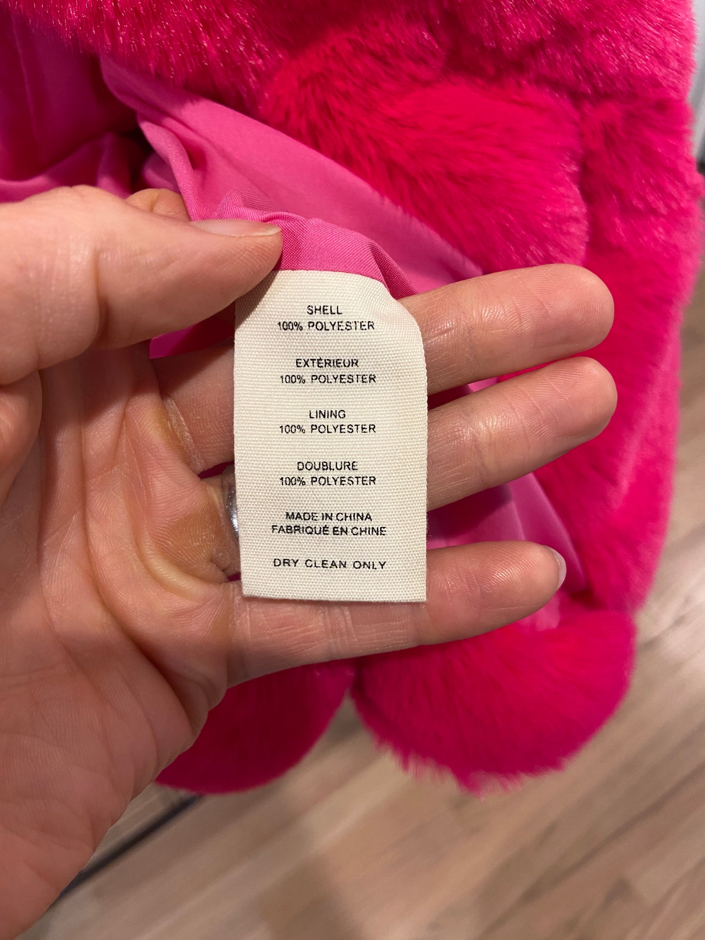 L'Agence Davy Crop Faux Fur Coat Fuchsia size 6