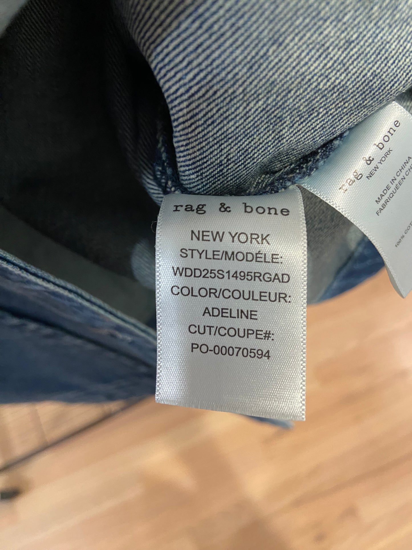 Rag and Bone Drew Denim Jacket in Adeline size XL