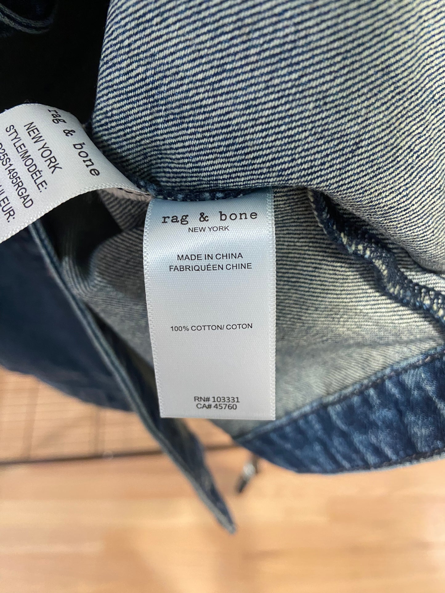 Rag and Bone Drew Denim Jacket in Adeline size XL