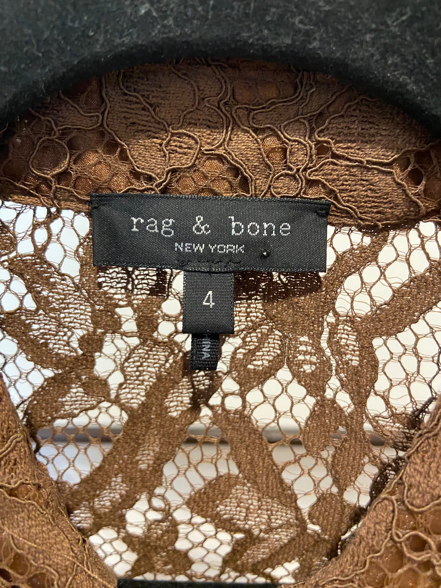 Rag & Bone Yvette Lace Shirt In Brown In Mocha size 4