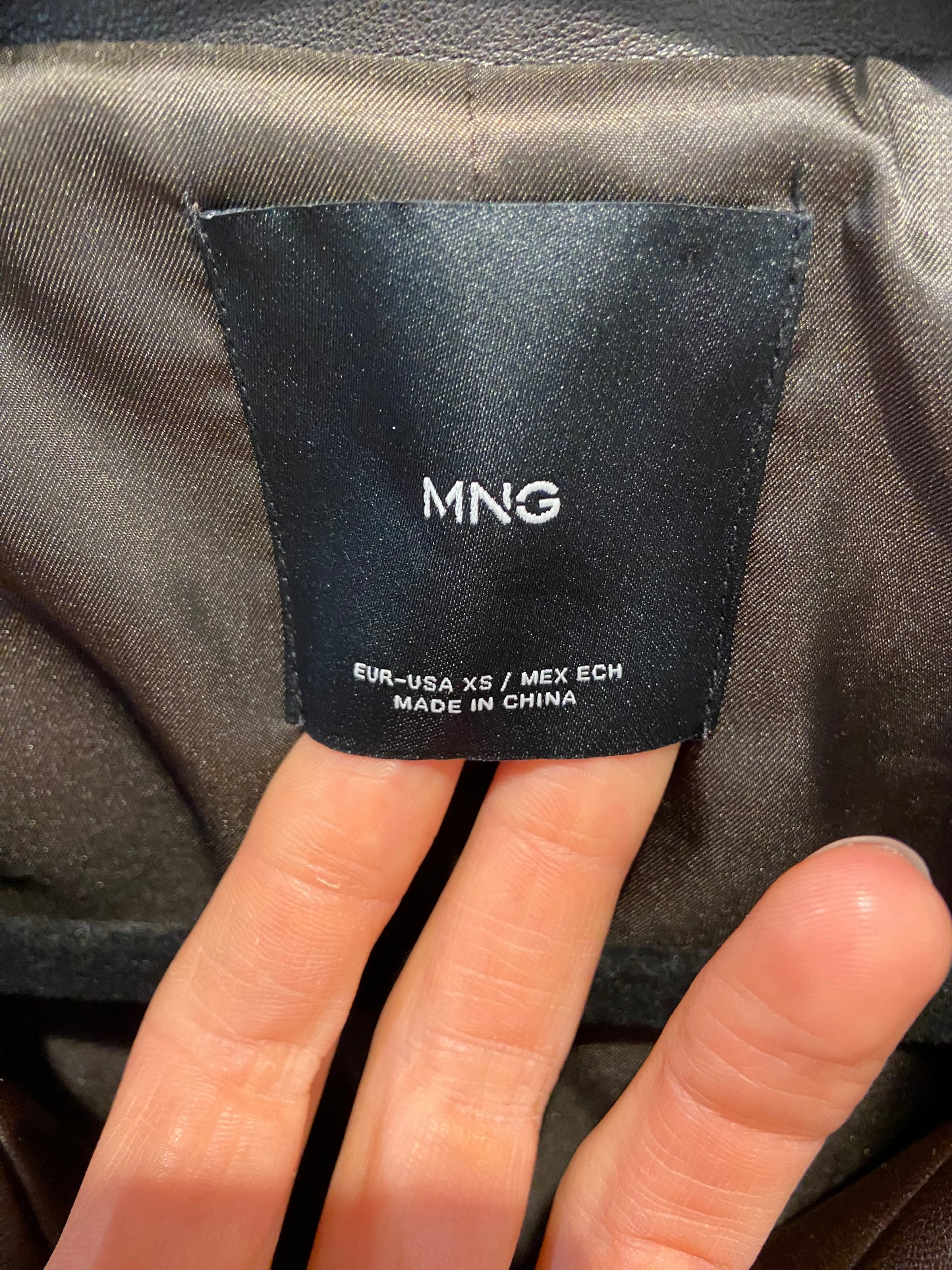 Mango Faux Leather Jacket with Maxi Lapels size XS