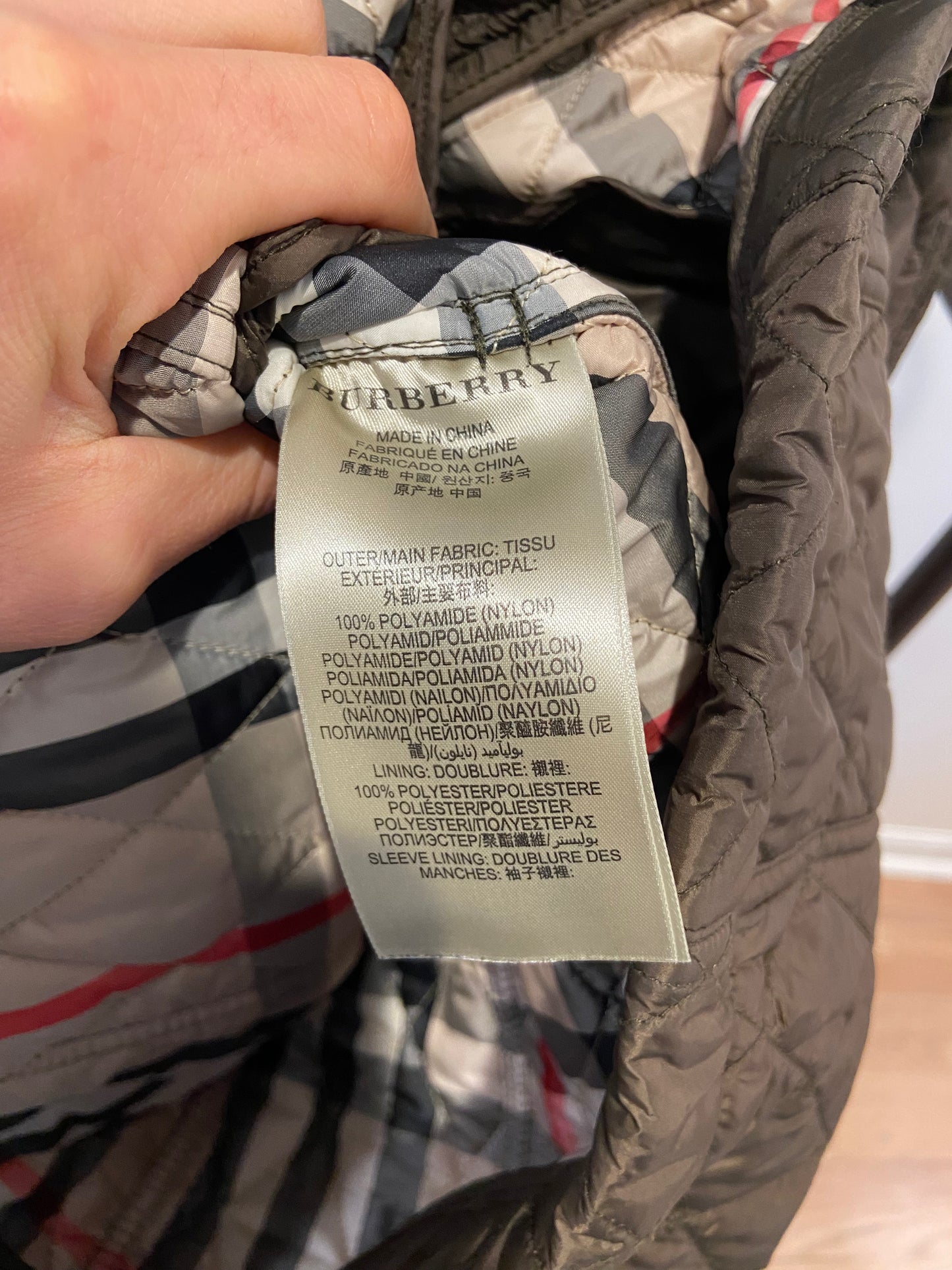 Burberry Brit Quilted Belted Finsbridge Coat size S