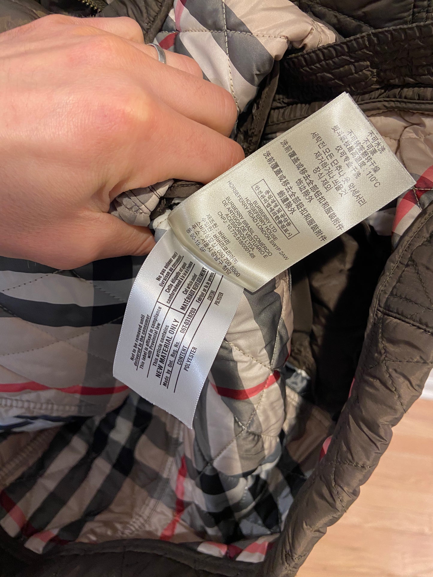 Burberry Brit Quilted Belted Finsbridge Coat size S