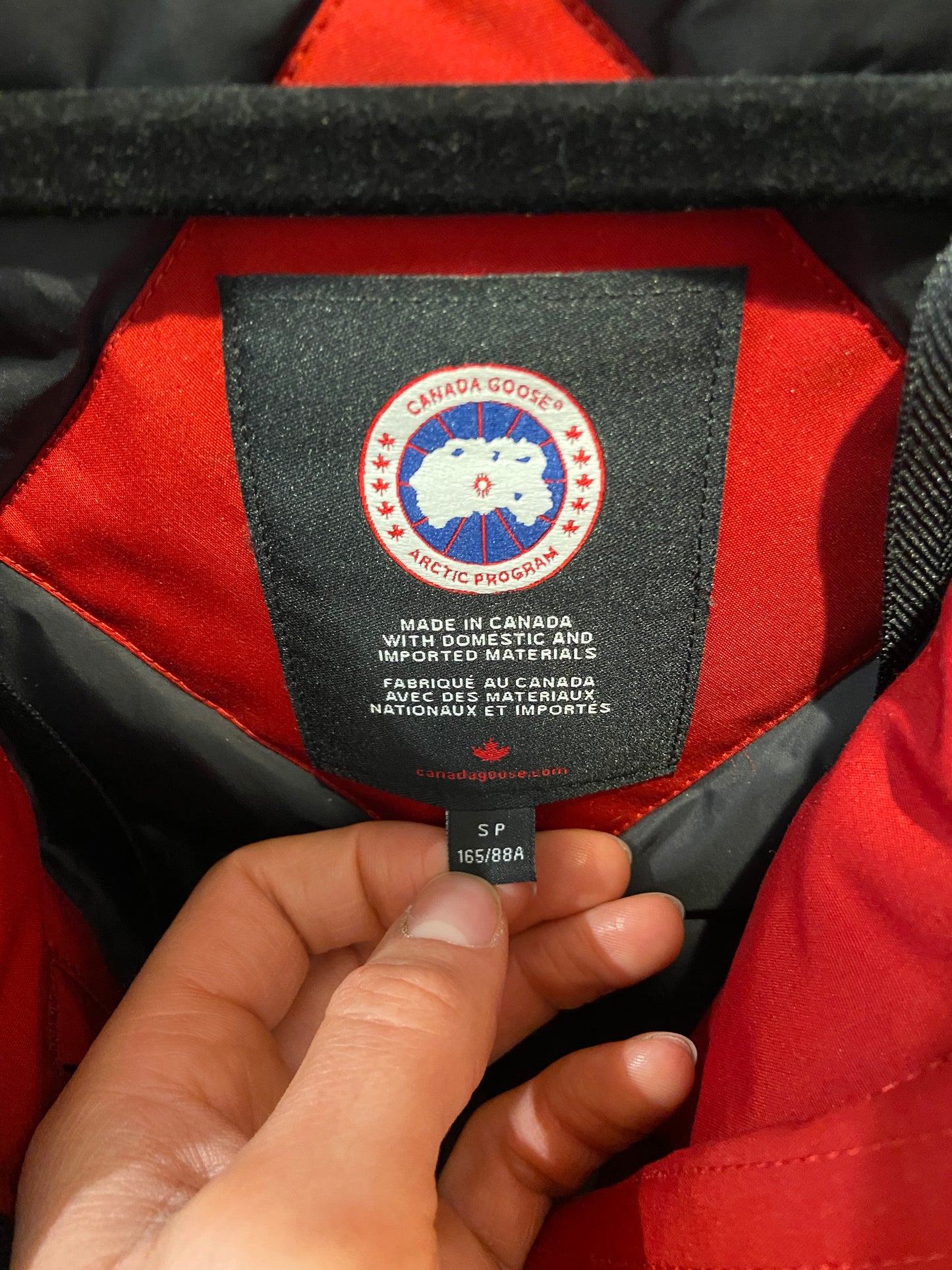Canada Goose Red Rossclair Parka with Fur size S