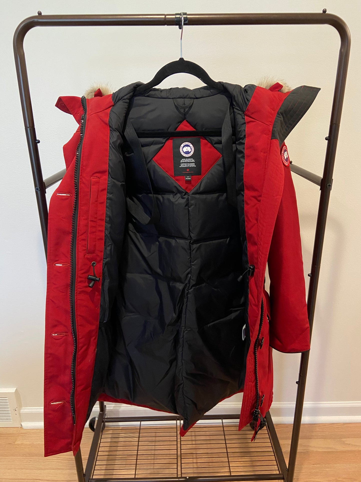 Canada Goose Red Rossclair Parka with Fur size S