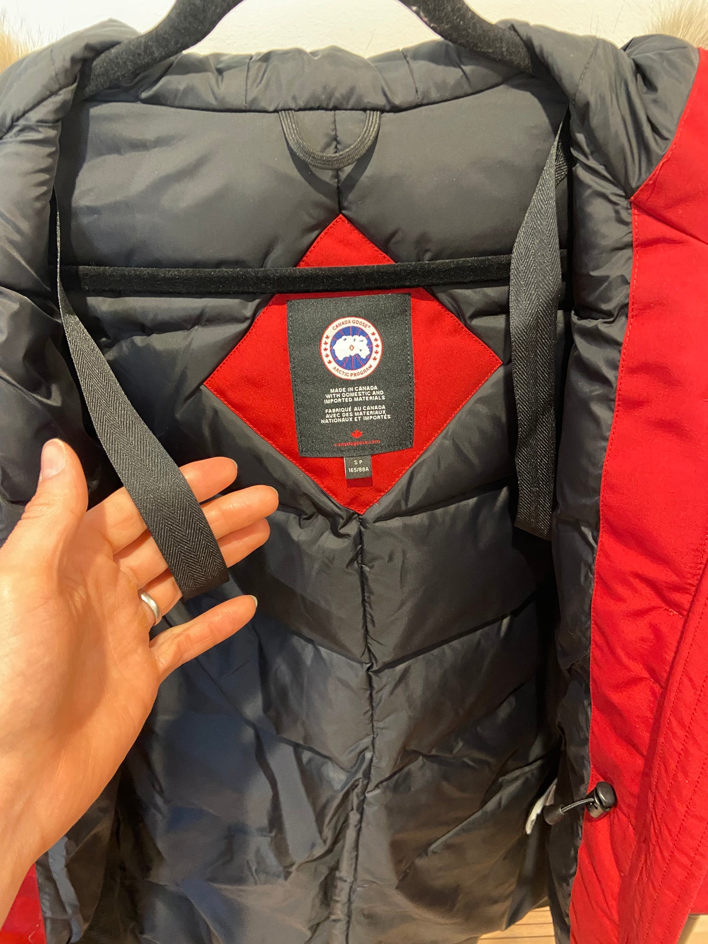 Canada Goose Red Rossclair Parka with Fur size S