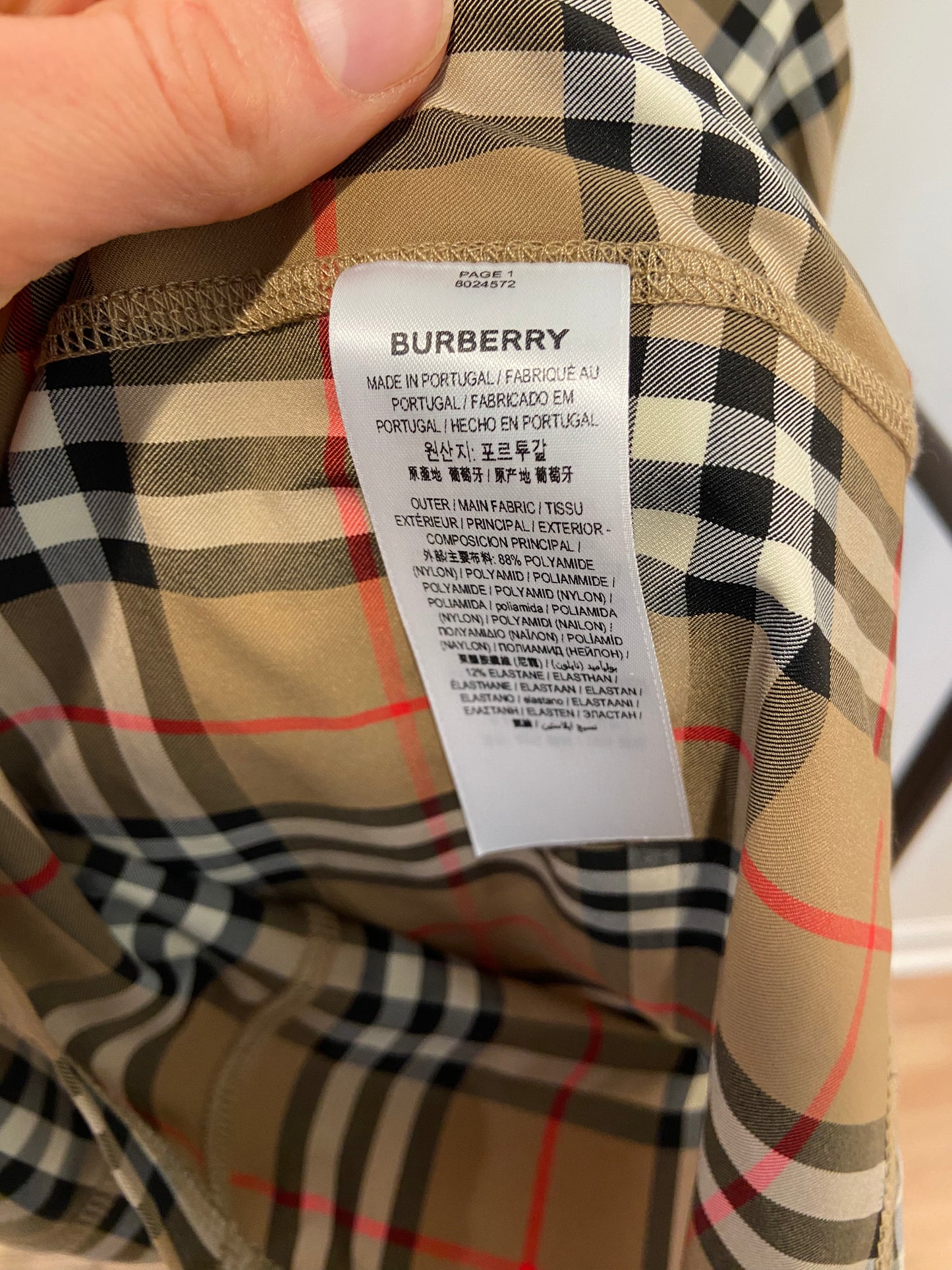 Burberry Check Turtleneck Zip Top and Vintage Check Leggings size S