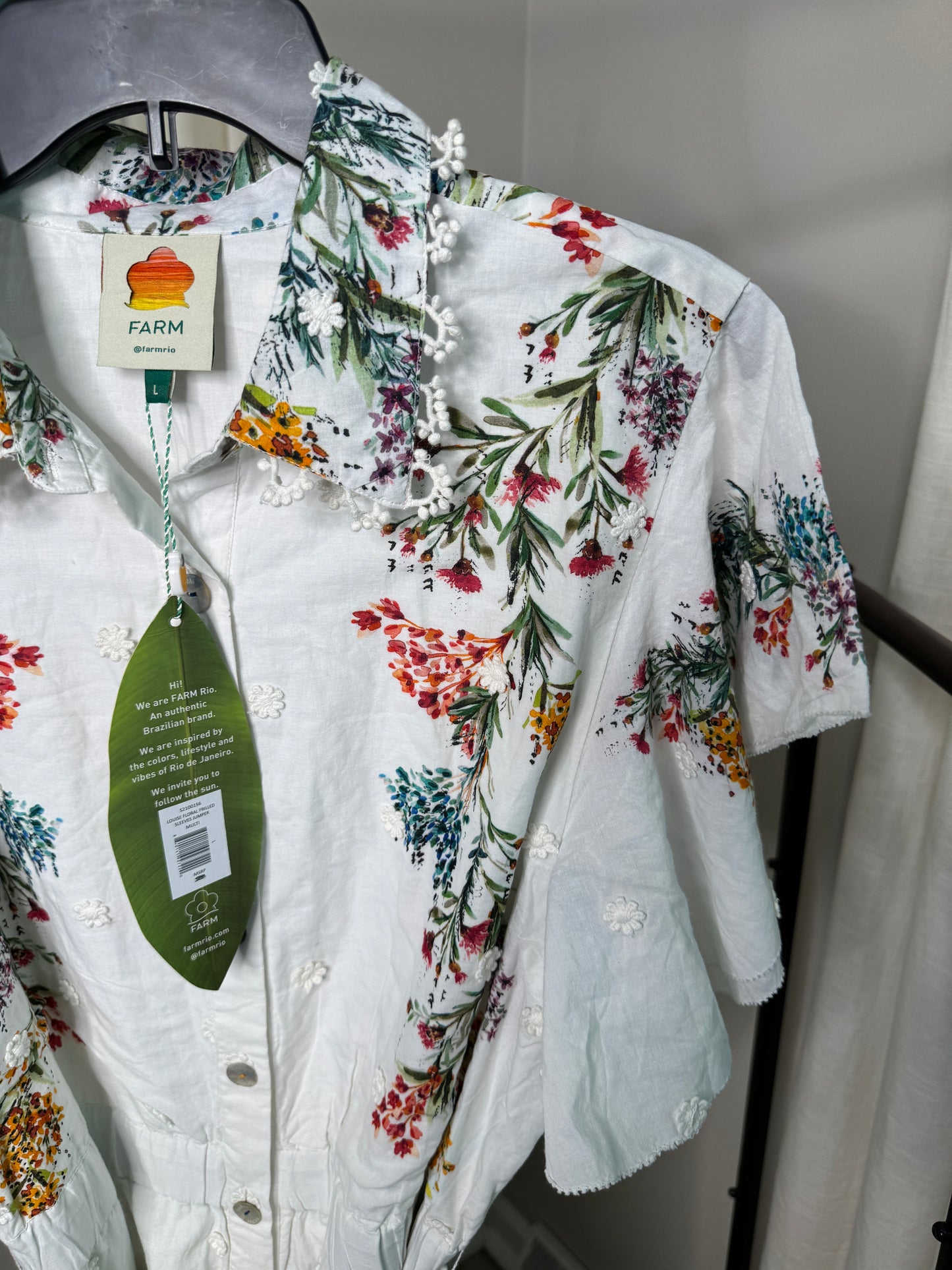 Farm Rio Louise Floral Jumpsuit size L