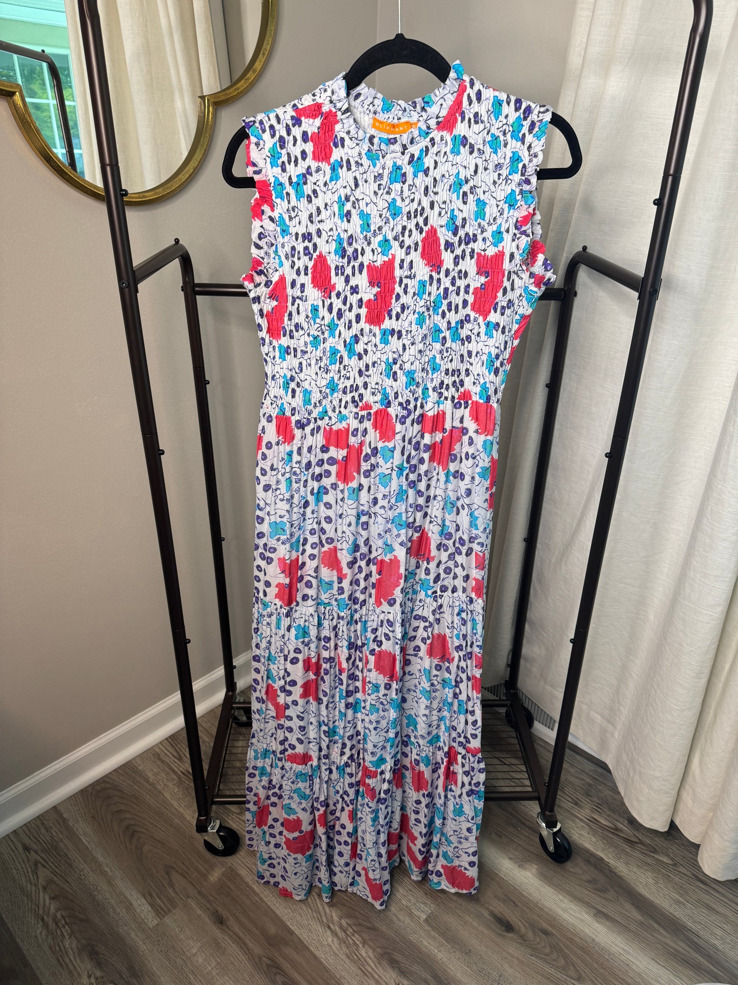 Oliphant Smocked Maxi Dress size S