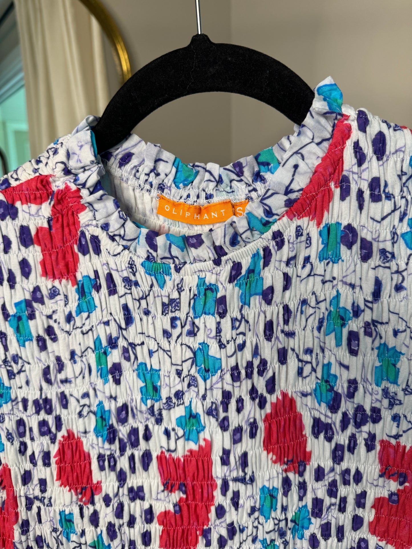Oliphant Smocked Maxi Dress size S