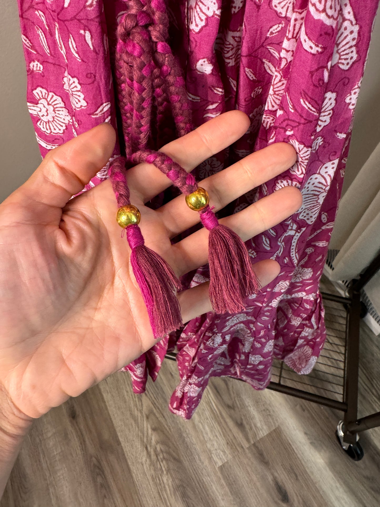 Oliphant Pintuck Flirty Dress in Magenta size XS