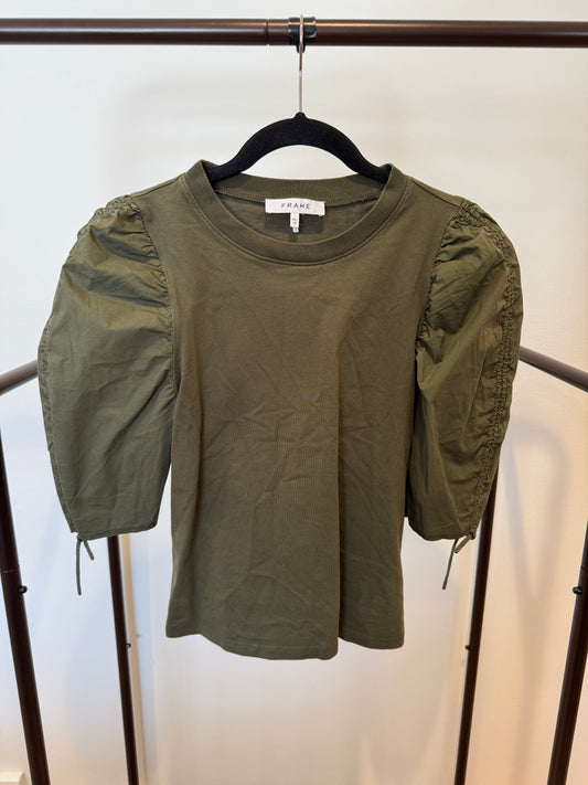 Frame Ruched Tie Sleeve Top size XS