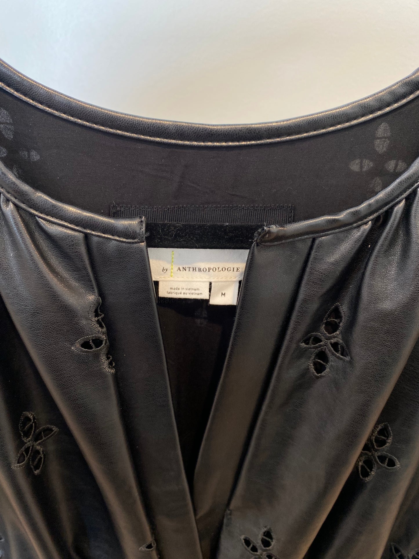 Anthropologie Somerset Maxi Dress Faux Leather Embroidered Edition size M