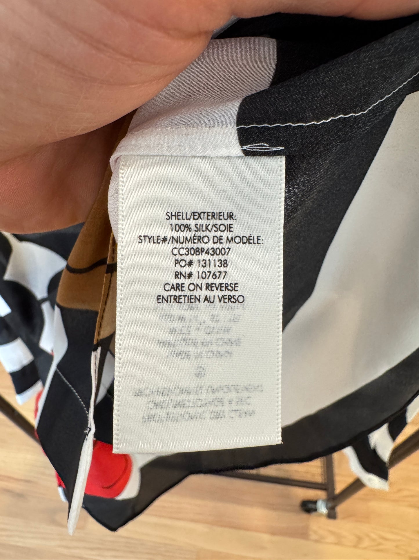 Alice and Olivia Willa Staceface Silk Top size S