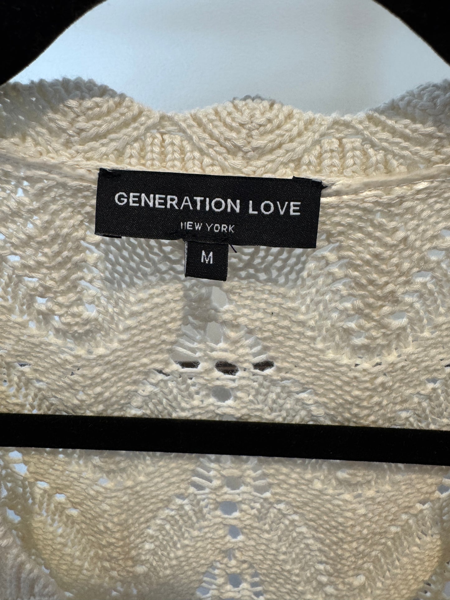 Generation Love Blake Crystal Pointelle Cardigan Sweater size M