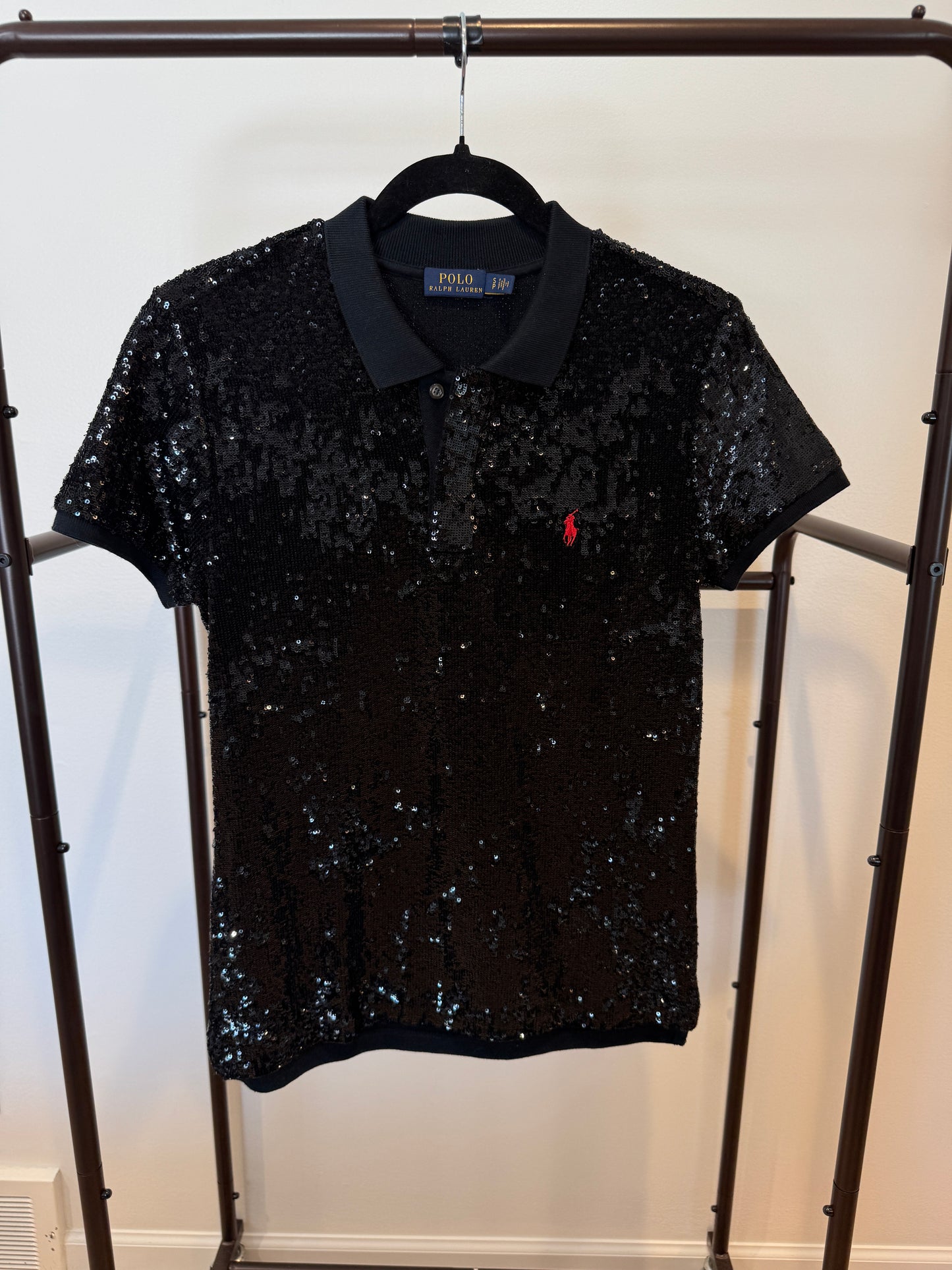 Polo Ralph Lauren Sequin Polo Top size S