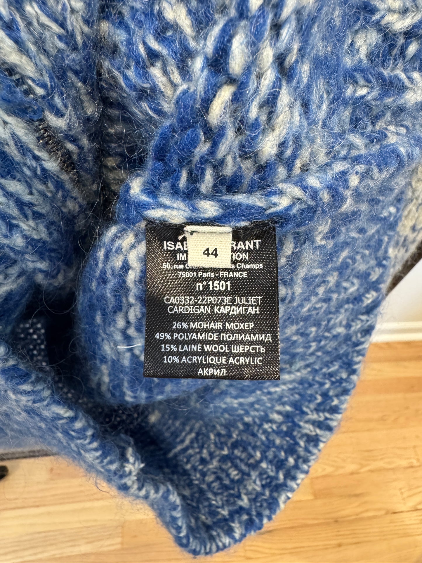 Isabel Marant Etoile Juliet Dégradé Knitted Zip-up Cardigan In Blue size 12
