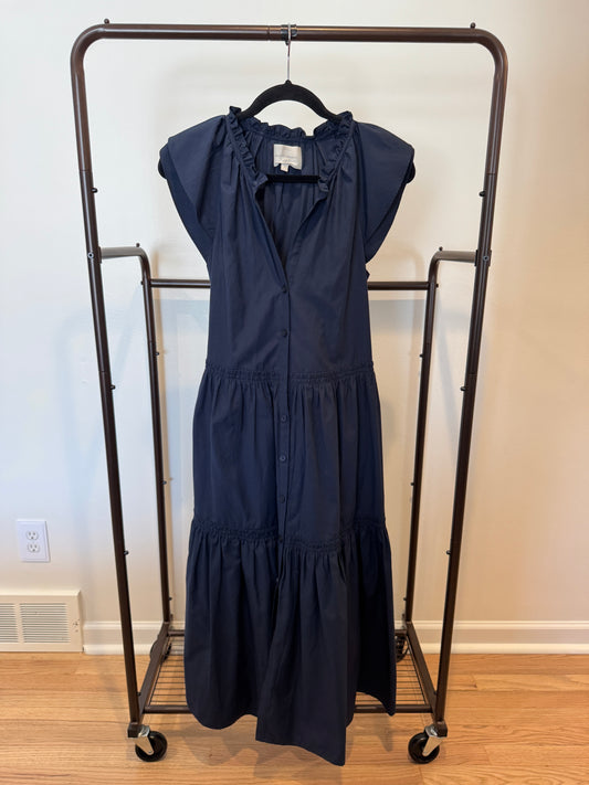 Brochu Walker Santorini Navy Blue Tiered Dress size S