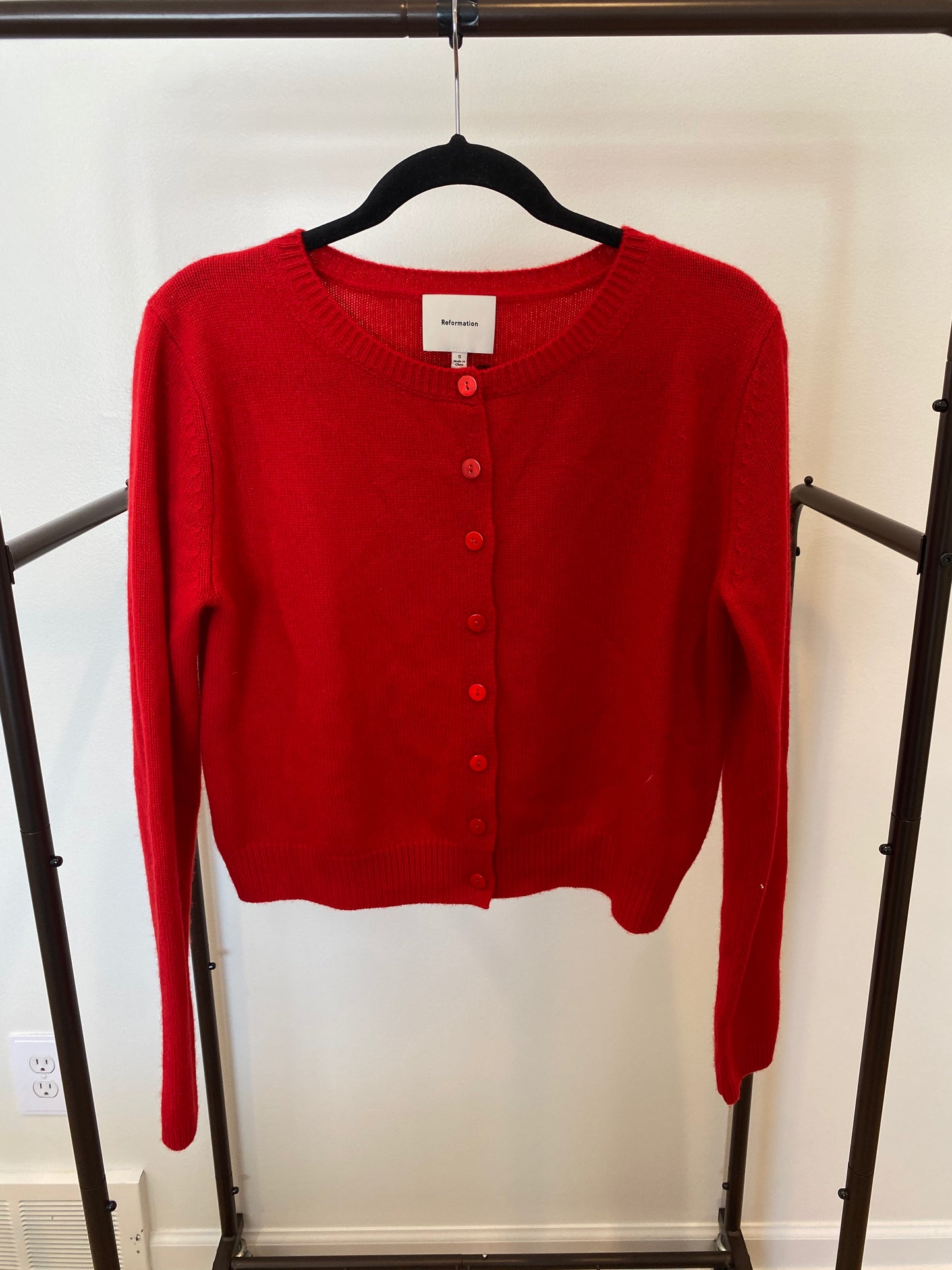 Reformation Clara Crew Cashmere Cardigan size S
