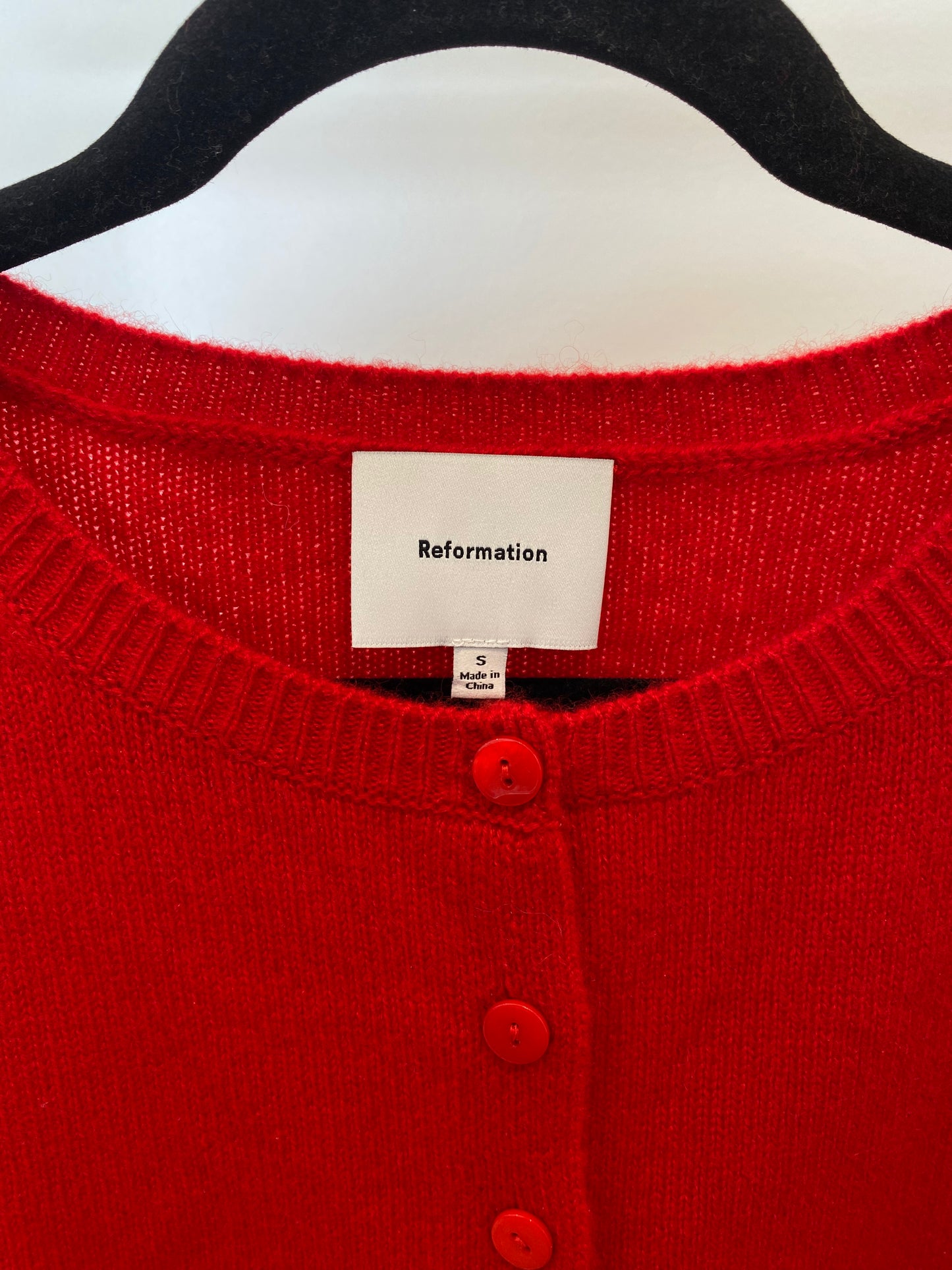 Reformation Clara Crew Cashmere Cardigan size S