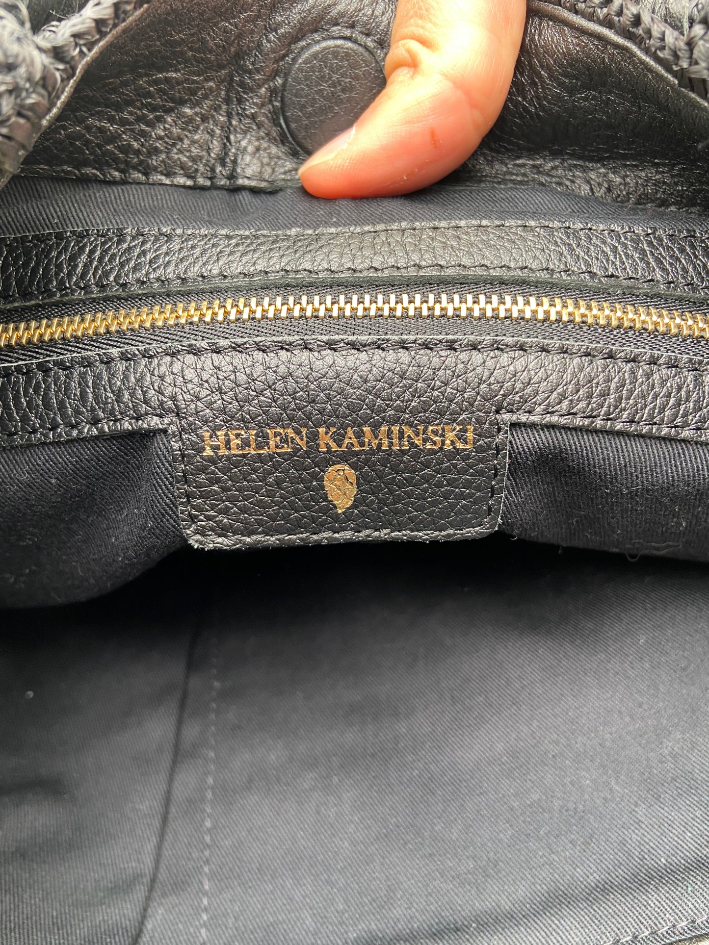 Helen Kaminski Black Straw Tote
