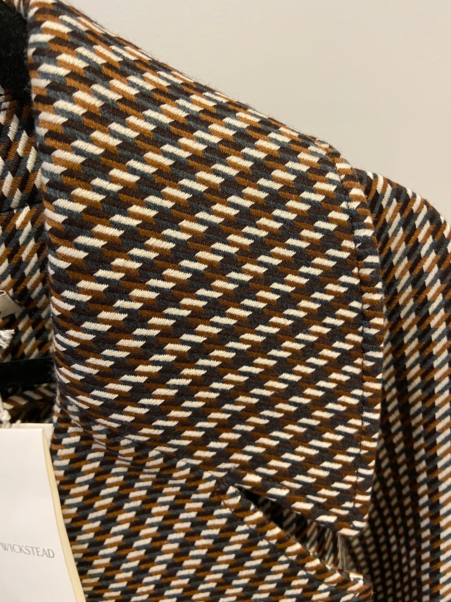 Emilia Wickstead Lilabet Coat in Tan and Ivory Merino Shetland size S