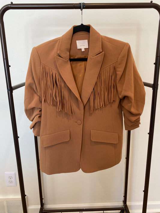 Cinq a Sept Dani Fringe Blazer in Cinnamon size 00